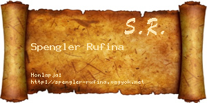 Spengler Rufina névjegykártya